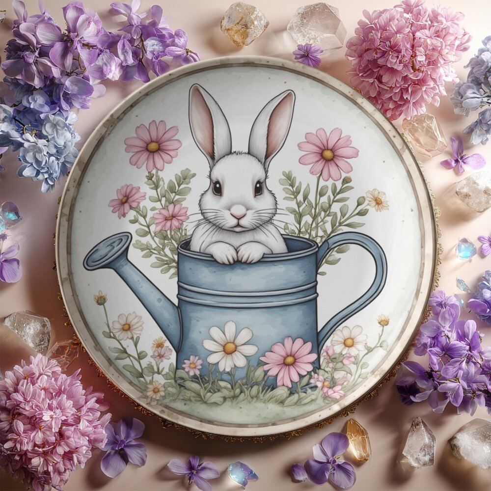 Bunny Dinner Plate – Durable Polymer Spring Tableware (10-inch) - Picture 3 of 10